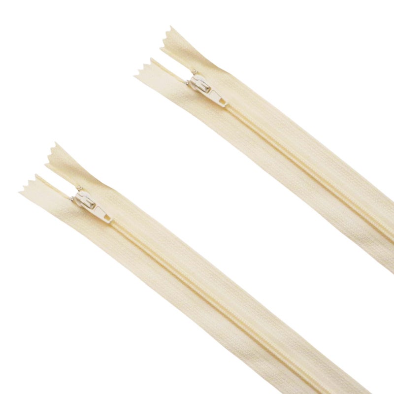 Seeking ROAM Standard Zippers, Nylon Coil, 2 Pieces (Cream Off White, 16 "" Inches) - Image 1
